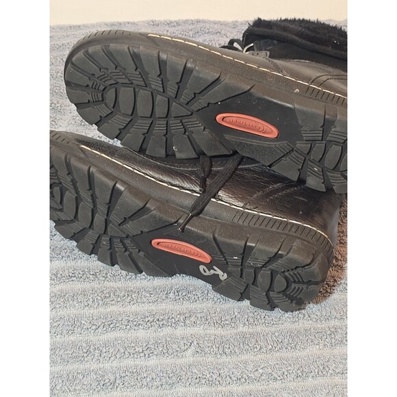 Baretraps Black Leather Faux Fur Combat Boots 9M - Picture 10 of 10